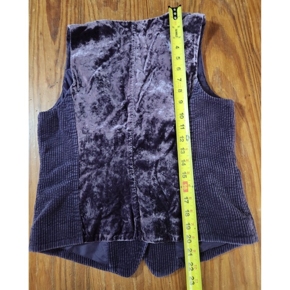 J Jill Corduroy Velvet Purple Vest Small Single Breast Lined City‎ Classic Boho - Picture 7 of 9
